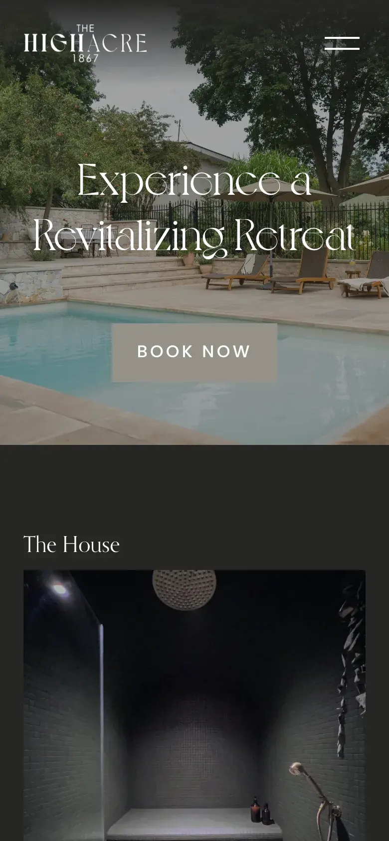 The High Acre mobile website