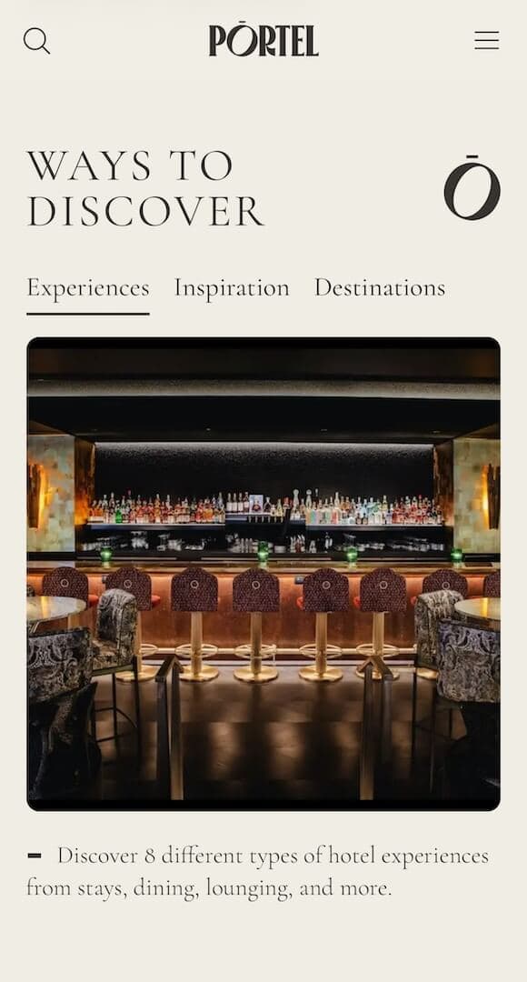 Pōrtel mobile website